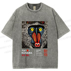 Unisex Yayoi Kusama Gorilla Printed Washed Tee