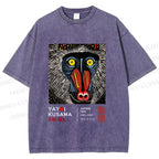 Unisex Yayoi Kusama Gorilla Printed Washed Tee