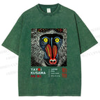 Unisex Yayoi Kusama Gorilla Printed Washed Tee
