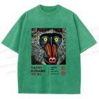 Unisex Yayoi Kusama Gorilla Printed Washed Tee