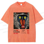 Unisex Yayoi Kusama Gorilla Printed Washed Tee