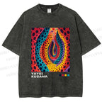 Unisex Yayoi Kusama Polka Dot Printed Washed Tee