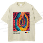 Unisex Yayoi Kusama Polka Dot Printed Washed Tee