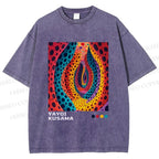 Unisex Yayoi Kusama Polka Dot Printed Washed Tee