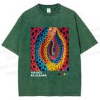 Unisex Yayoi Kusama Polka Dot Printed Washed Tee