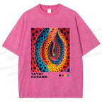 Unisex Yayoi Kusama Polka Dot Printed Washed Tee