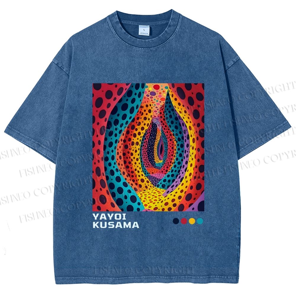 Unisex Yayoi Kusama Polka Dot Printed Washed Tee