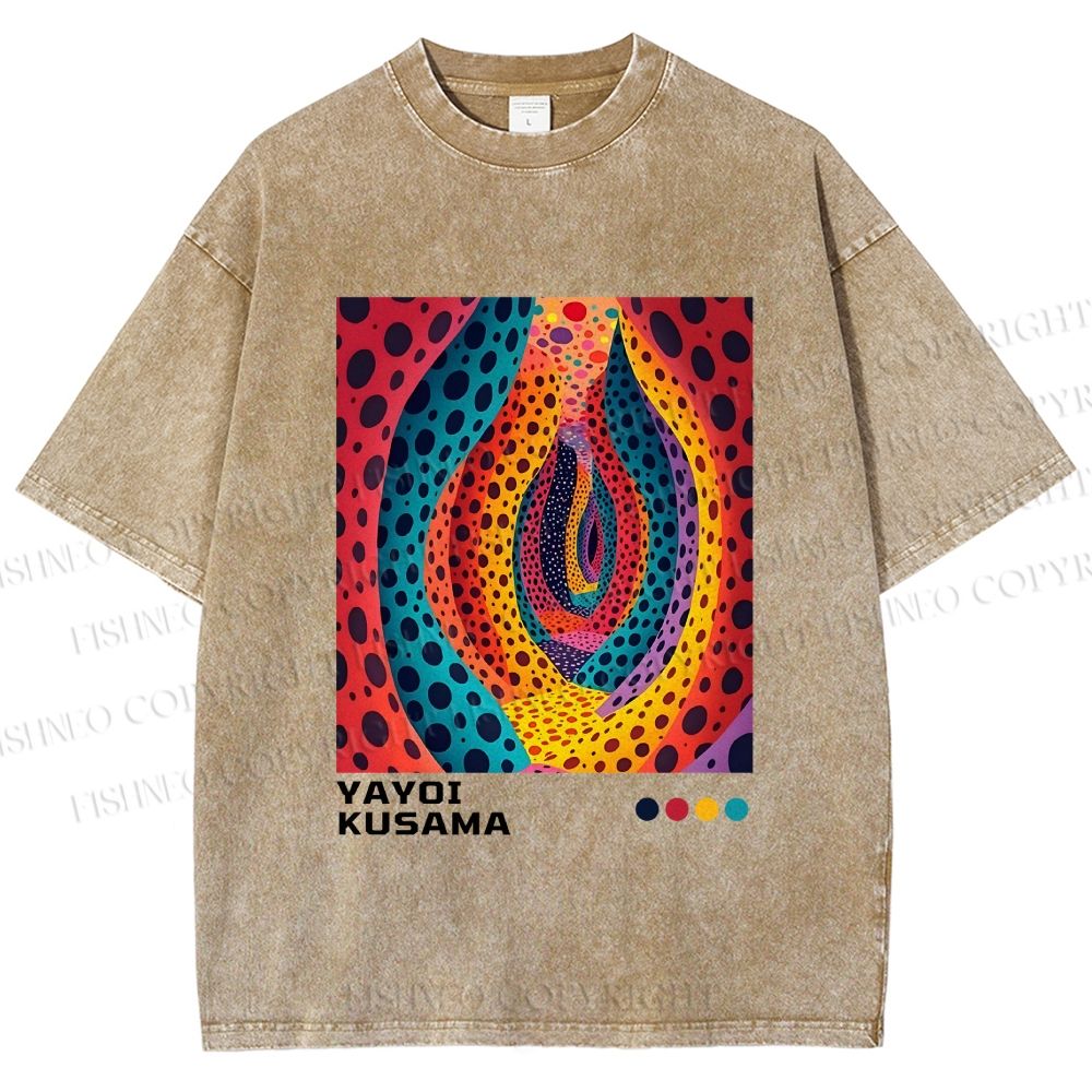Unisex Yayoi Kusama Polka Dot Printed Washed Tee