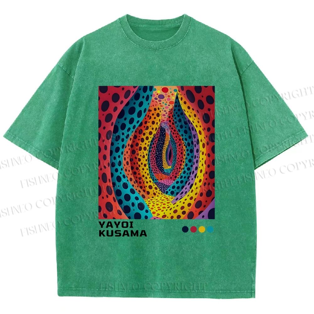 Unisex Yayoi Kusama Polka Dot Printed Washed Tee