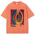 Unisex Yayoi Kusama Polka Dot Printed Washed Tee