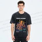 Unisex Yayoi Kusama Octopus Printed Washed Tee
