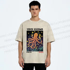 Unisex Yayoi Kusama Octopus Printed Washed Tee
