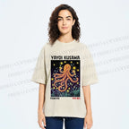 Unisex Yayoi Kusama Octopus Printed Washed Tee