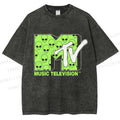 Unisex Alien Music TV Printed Washed Tee