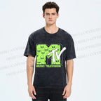 Unisex Alien Music TV Printed Washed Tee