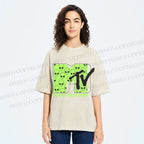 Unisex Alien Music TV Printed Washed Tee