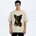Smoking Chihuahua Vintage Washed T-shirt