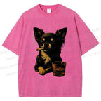 Smoking Chihuahua Vintage Washed T-shirt