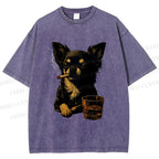 Smoking Chihuahua Vintage Washed T-shirt