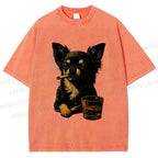 Smoking Chihuahua Vintage Washed T-shirt
