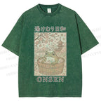 Onsen Frog Japanese Washed T-Shirt