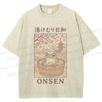 Onsen Frog Japanese Washed T-Shirt