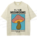 Japanese Polka Dot Art Mushrooms Vintage Washed T-shirt