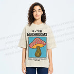 Japanese Polka Dot Art Mushrooms Vintage Washed T-shirt