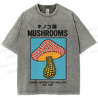 Japanese Polka Dot Art Mushrooms Vintage Washed T-shirt