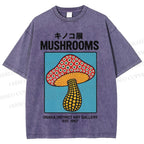 Japanese Polka Dot Art Mushrooms Vintage Washed T-shirt