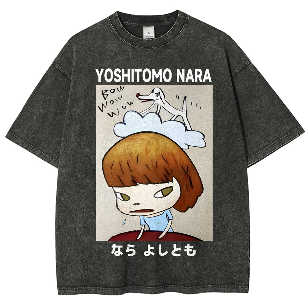 Yoshitomo Nara Vintage Wash Japanese Design T-Shirt
