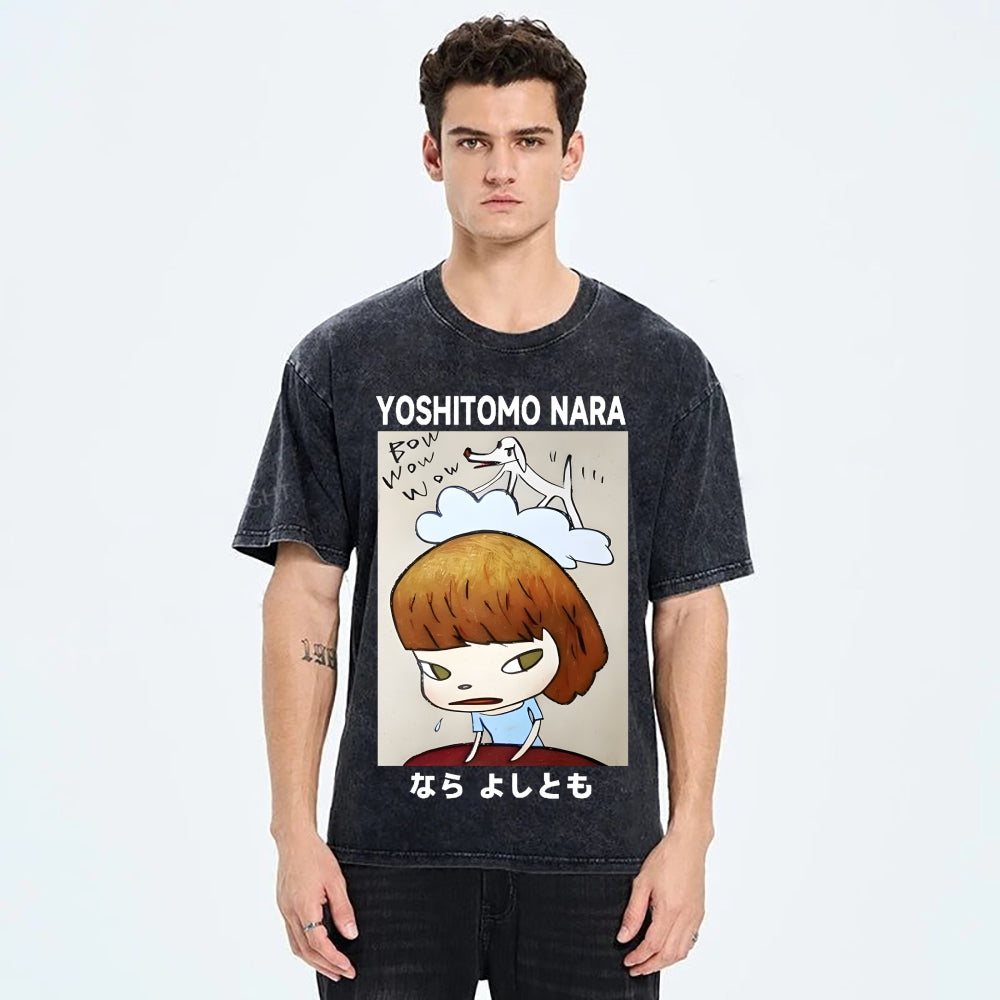 Yoshitomo Nara Vintage Wash Japanese Design T-Shirt
