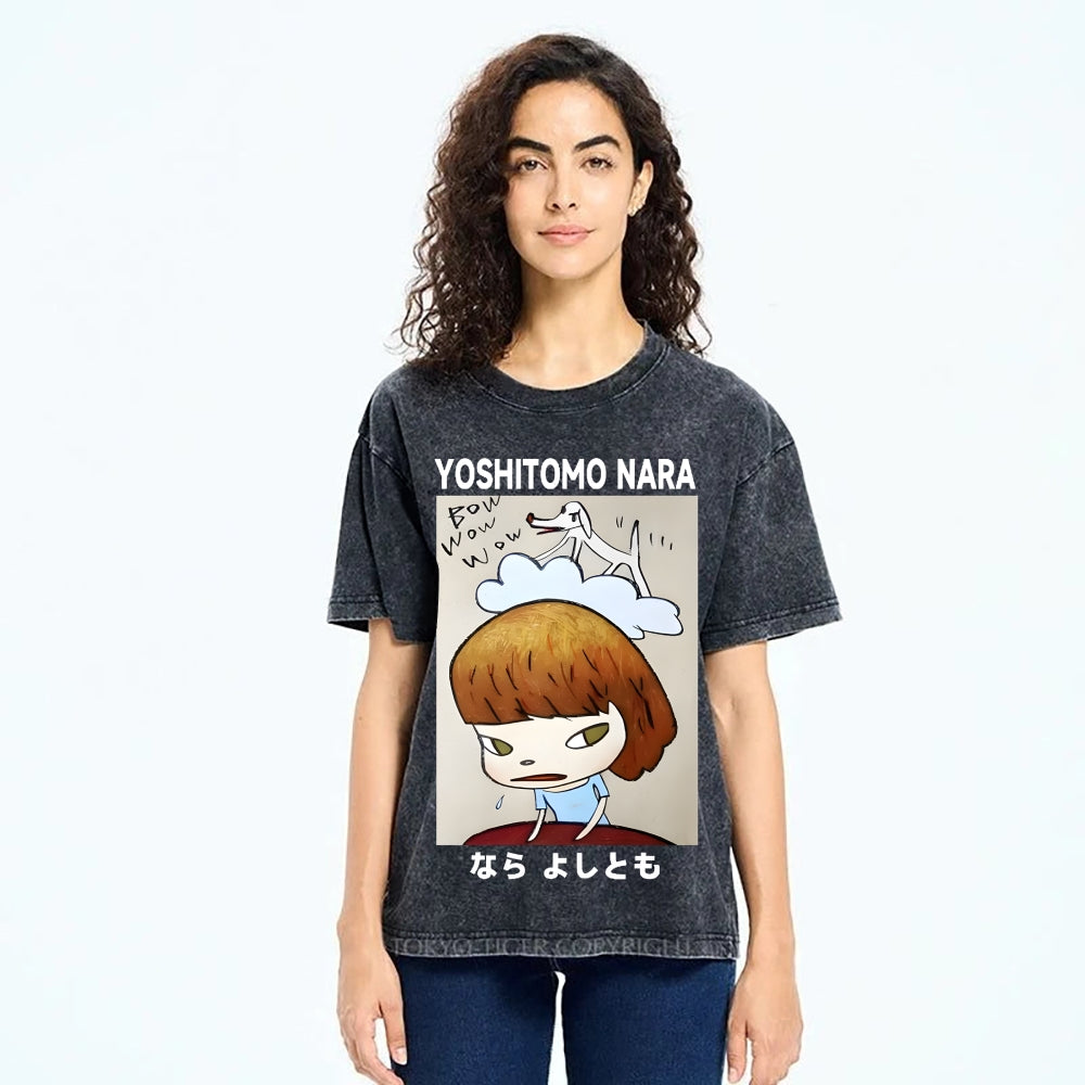 Yoshitomo Nara Vintage Wash Japanese Design T-Shirt
