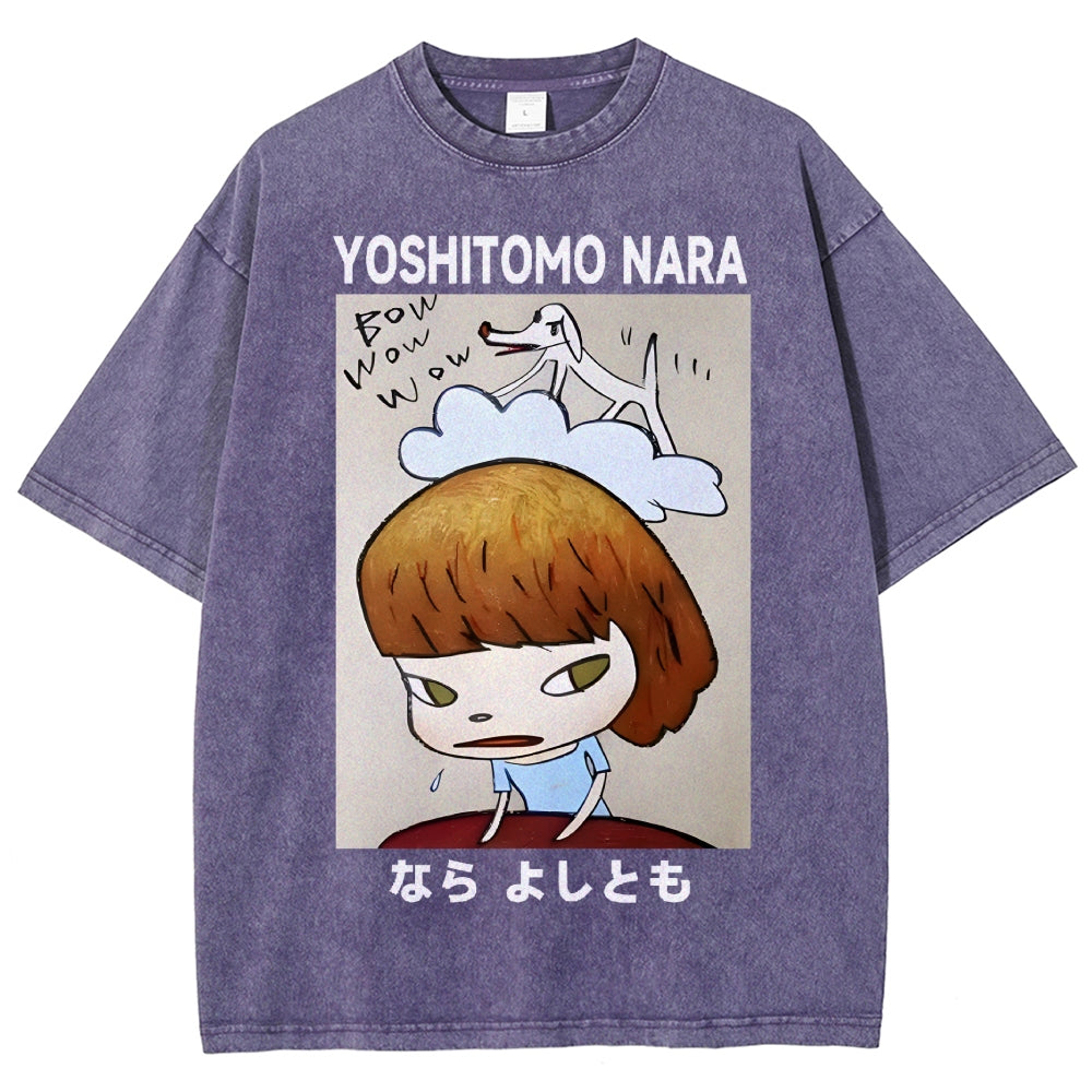 Yoshitomo Nara Vintage Wash Japanese Design T-Shirt