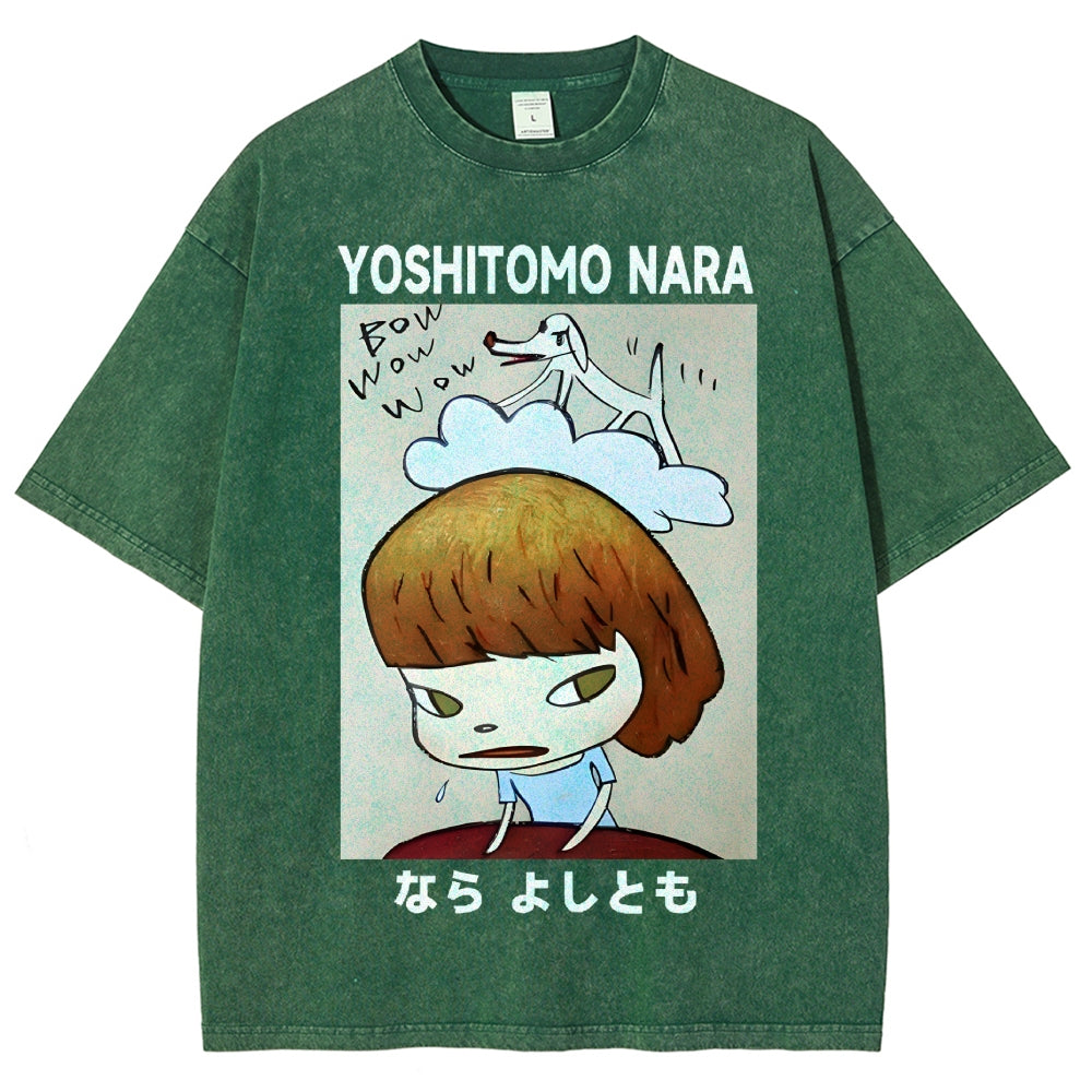 Yoshitomo Nara Vintage Wash Japanese Design T-Shirt