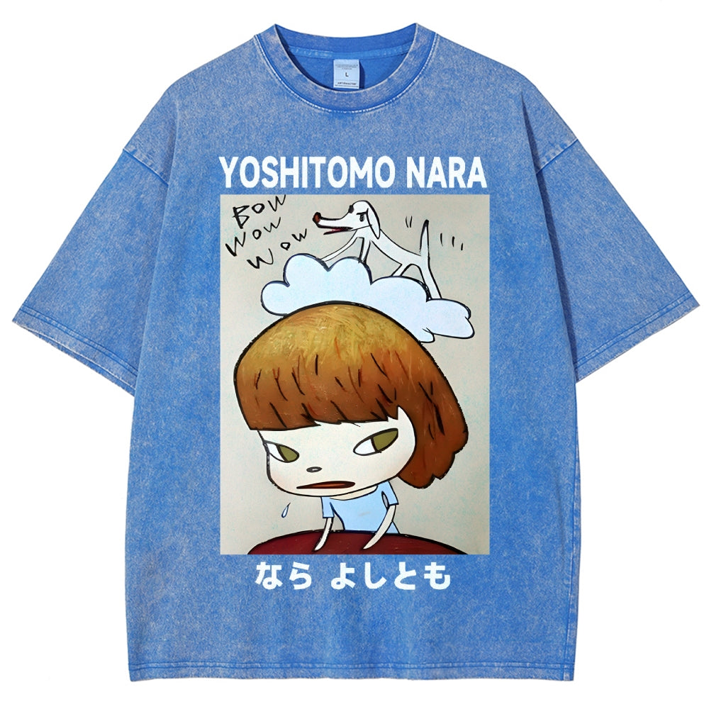 Yoshitomo Nara Vintage Wash Japanese Design T-Shirt
