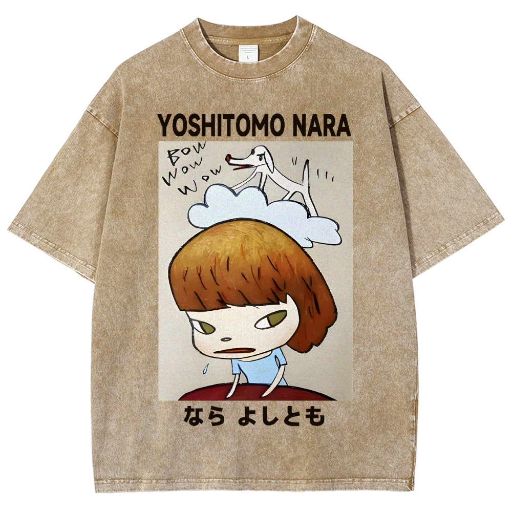 Yoshitomo Nara Vintage Wash Japanese Design T-Shirt
