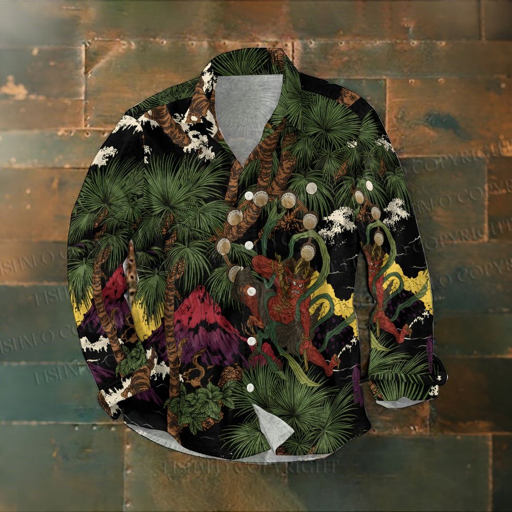 Japanese Mythology Raijin Printed Shirt
