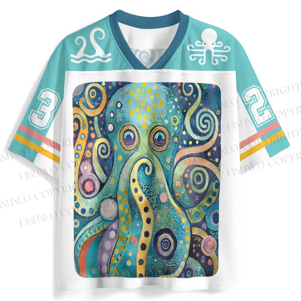 Blue Green Octopus Jersey Shirts