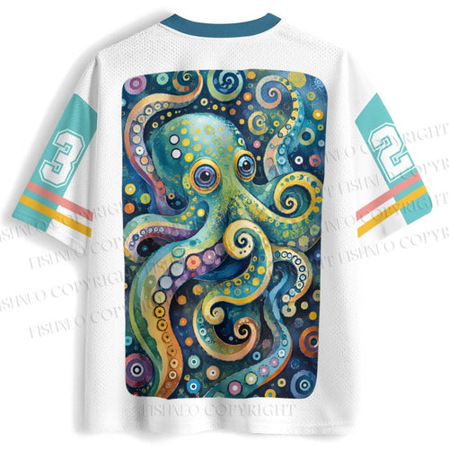 Blue Green Octopus Jersey Shirts