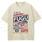 Unisex Fugu Poster Printed Washed Tee