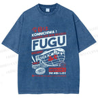 Unisex Fugu Poster Printed Washed Tee