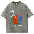 Unisex Bauhaus Bicycle Printed Washed Tee