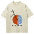 Unisex Bauhaus Bicycle Printed Washed Tee