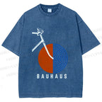 Unisex Bauhaus Bicycle Printed Washed Tee