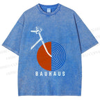 Unisex Bauhaus Bicycle Printed Washed Tee
