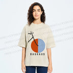 Unisex Bauhaus Bicycle Printed Washed Tee