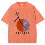 Unisex Bauhaus Bicycle Printed Washed Tee