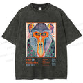 Unisex Yayoi Kusama Monkey Printed Washed Tee