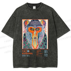 Unisex Yayoi Kusama Monkey Printed Washed Tee